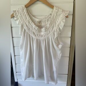 We The Free White Ruffled shirt